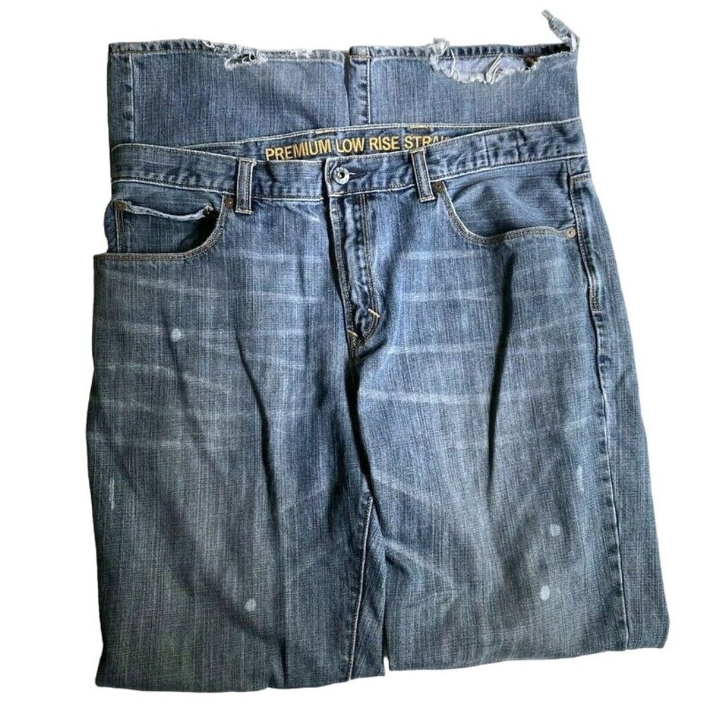 Gap Premium Low Rise Straight Leg Jeans‎ 36 x 34 Denim Work Wear Grunge